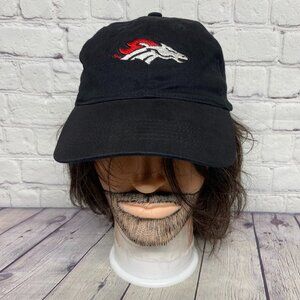 Sports Dad Hat Cap Strap Back Black Broncos Embroidered Logo Cotton Pedigree